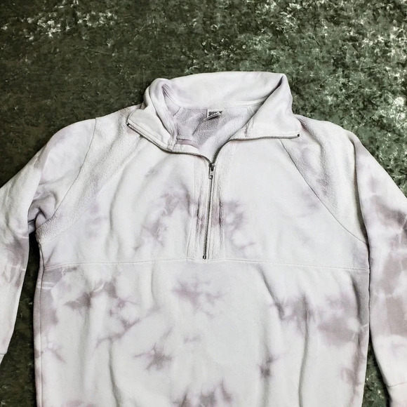 PINK By Victoria's Secret Grey Tie Dye Half Zip Sweater - Picture 2 of 8